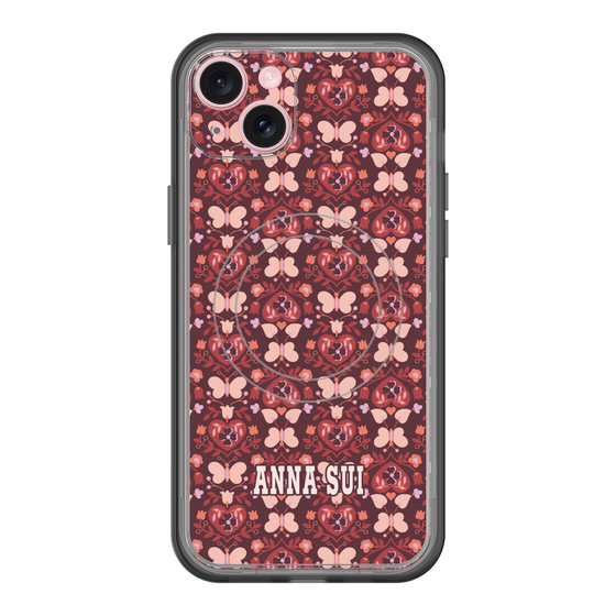 スリムプロテクションプレミアムケース with MagSafe［ ANNA SUI - バタフライハーツ - レッド ］