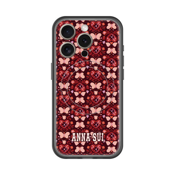 スリムプロテクションプレミアムケース with MagSafe［ ANNA SUI - バタフライハーツ - レッド ］