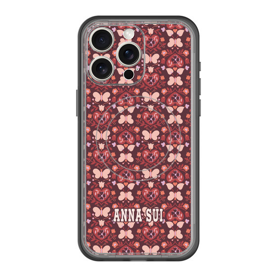 スリムプロテクションプレミアムケース with MagSafe［ ANNA SUI - バタフライハーツ - レッド ］