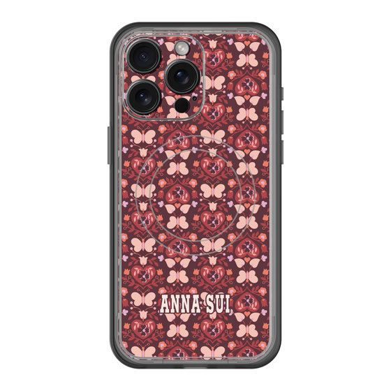 スリムプロテクションプレミアムケース with MagSafe［ ANNA SUI - バタフライハーツ - レッド ］