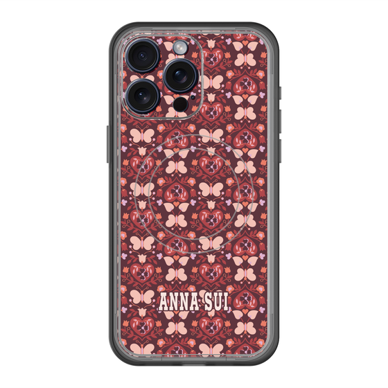 スリムプロテクションプレミアムケース with MagSafe［ ANNA SUI - バタフライハーツ - レッド ］