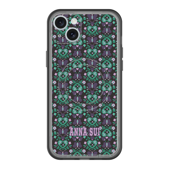 スリムプロテクションプレミアムケース with MagSafe［ ANNA SUI - バタフライハーツ - グリーン ］