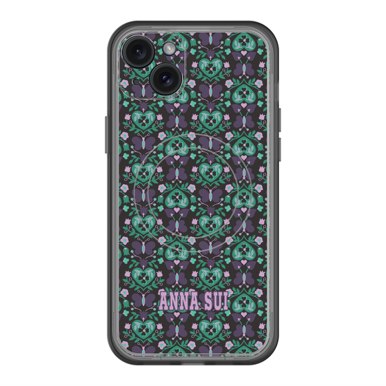 スリムプロテクションプレミアムケース with MagSafe［ ANNA SUI - バタフライハーツ - グリーン ］