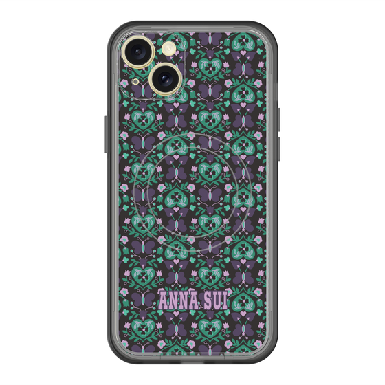 スリムプロテクションプレミアムケース with MagSafe［ ANNA SUI - バタフライハーツ - グリーン ］