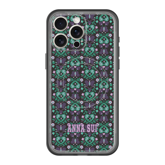 スリムプロテクションプレミアムケース with MagSafe［ ANNA SUI - バタフライハーツ - グリーン ］