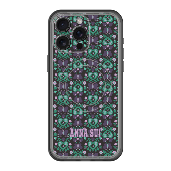 スリムプロテクションプレミアムケース with MagSafe［ ANNA SUI - バタフライハーツ - グリーン ］