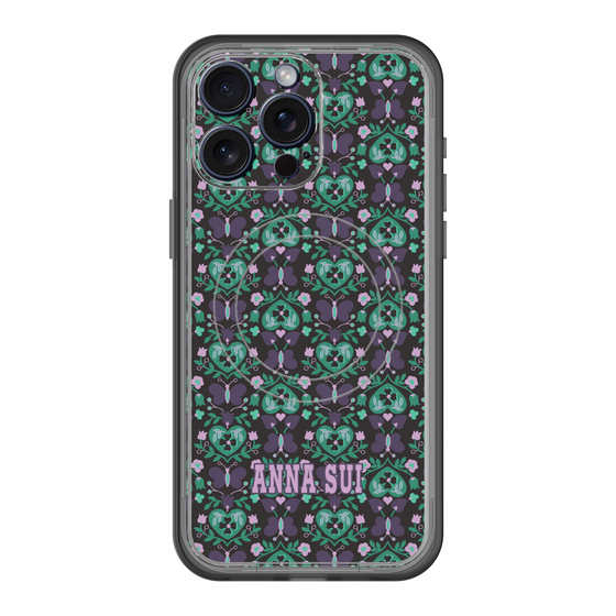 スリムプロテクションプレミアムケース with MagSafe［ ANNA SUI - バタフライハーツ - グリーン ］