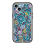 スリムプロテクションプレミアムケース with MagSafe［ ANNA SUI - ガーデンフワラー - シアン ］