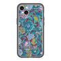 スリムプロテクションプレミアムケース with MagSafe［ ANNA SUI - ガーデンフワラー - シアン ］