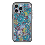 スリムプロテクションプレミアムケース with MagSafe［ ANNA SUI - ガーデンフワラー - シアン ］