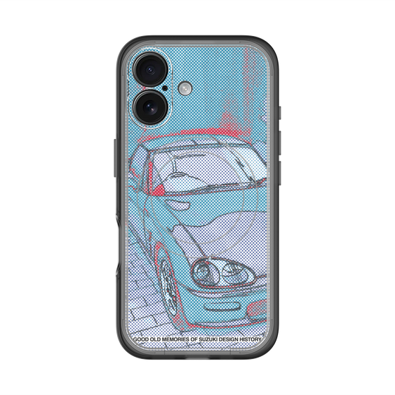 スリムプロテクションプレミアムケース with MagSafe［ CAPPUCCINO Halftone - Blue ］