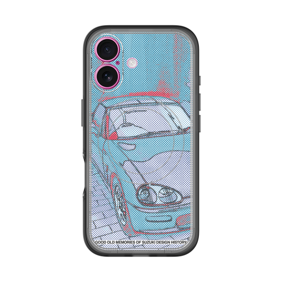 スリムプロテクションプレミアムケース with MagSafe［ CAPPUCCINO Halftone - Blue ］