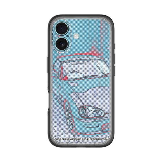 スリムプロテクションプレミアムケース with MagSafe［ CAPPUCCINO Halftone - Blue ］