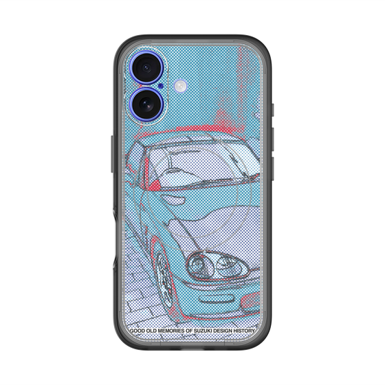 スリムプロテクションプレミアムケース with MagSafe［ CAPPUCCINO Halftone - Blue ］