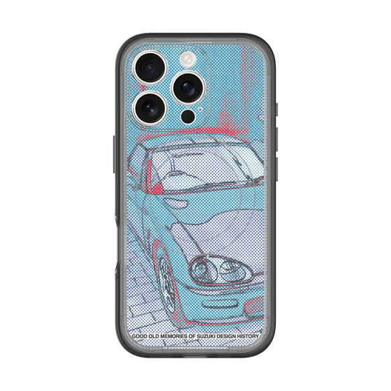 スリムプロテクションプレミアムケース with MagSafe［ CAPPUCCINO Halftone - Blue ］