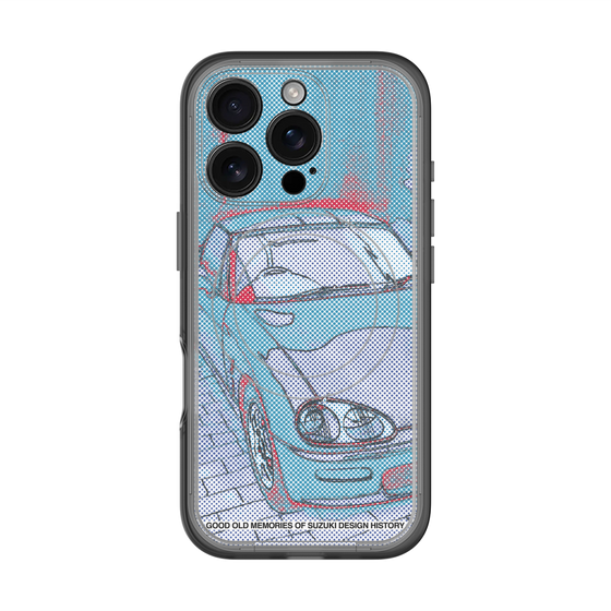 スリムプロテクションプレミアムケース with MagSafe［ CAPPUCCINO Halftone - Blue ］