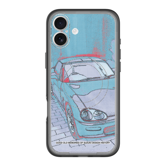 スリムプロテクションプレミアムケース with MagSafe［ CAPPUCCINO Halftone - Blue ］