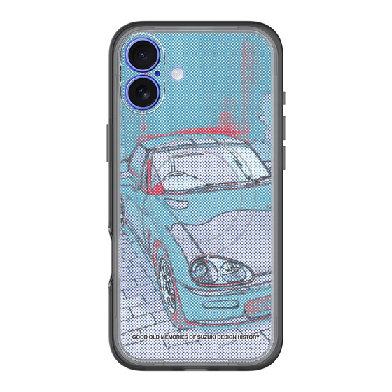 スリムプロテクションプレミアムケース with MagSafe［ CAPPUCCINO Halftone - Blue ］