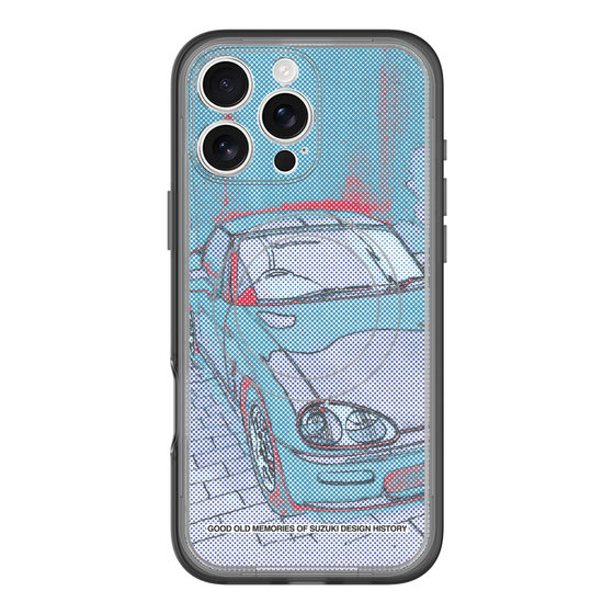 スリムプロテクションプレミアムケース with MagSafe［ CAPPUCCINO Halftone - Blue ］