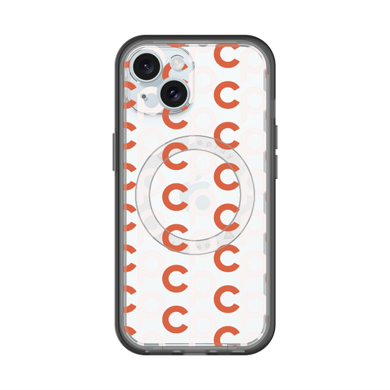 スリムプロテクションプレミアムケース with MagSafe［ オリジナル - CASEPLAYイニシャル総柄 - オレンジ ］