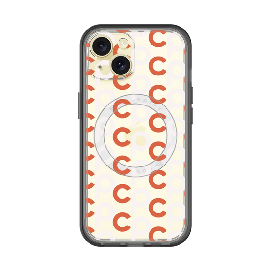 スリムプロテクションプレミアムケース with MagSafe［ オリジナル - CASEPLAYイニシャル総柄 - オレンジ ］