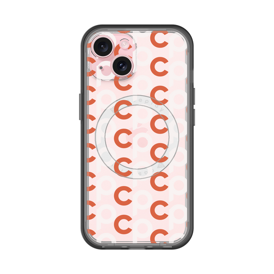 スリムプロテクションプレミアムケース with MagSafe［ オリジナル - CASEPLAYイニシャル総柄 - オレンジ ］