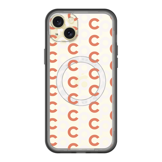 スリムプロテクションプレミアムケース with MagSafe［ オリジナル - CASEPLAYイニシャル総柄 - オレンジ ］