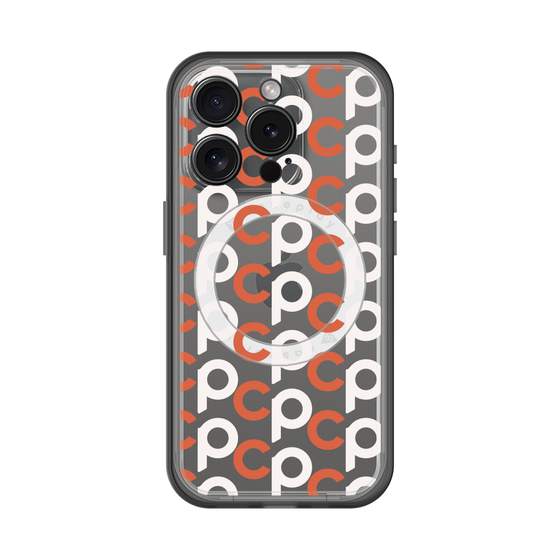 スリムプロテクションプレミアムケース with MagSafe［ オリジナル - CASEPLAYイニシャル総柄 - オレンジ ］