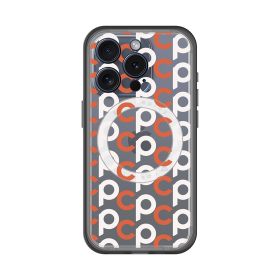 スリムプロテクションプレミアムケース with MagSafe［ オリジナル - CASEPLAYイニシャル総柄 - オレンジ ］