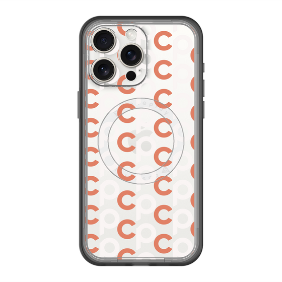 スリムプロテクションプレミアムケース with MagSafe［ オリジナル - CASEPLAYイニシャル総柄 - オレンジ ］