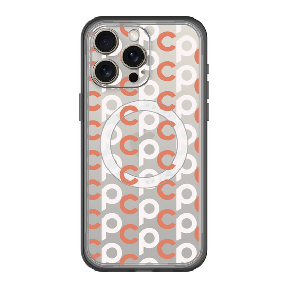 スリムプロテクションプレミアムケース with MagSafe［ オリジナル - CASEPLAYイニシャル総柄 - オレンジ ］