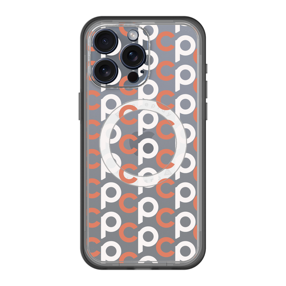 スリムプロテクションプレミアムケース with MagSafe［ オリジナル - CASEPLAYイニシャル総柄 - オレンジ ］