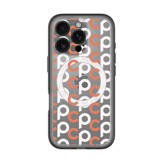 スリムプロテクションプレミアムケース with MagSafe［ オリジナル - CASEPLAYイニシャル総柄 - オレンジ ］