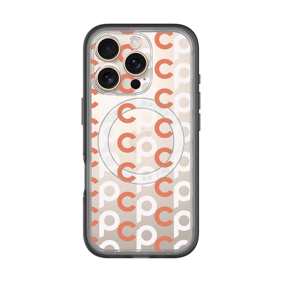 スリムプロテクションプレミアムケース with MagSafe［ オリジナル - CASEPLAYイニシャル総柄 - オレンジ ］