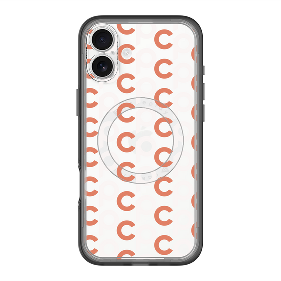 スリムプロテクションプレミアムケース with MagSafe［ オリジナル - CASEPLAYイニシャル総柄 - オレンジ ］