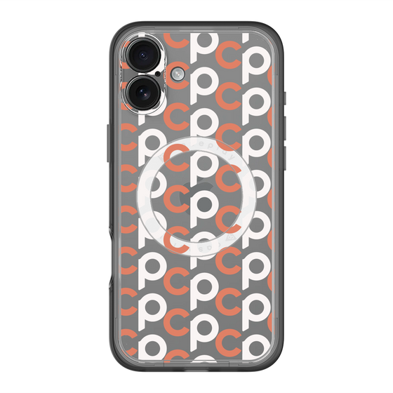 スリムプロテクションプレミアムケース with MagSafe［ オリジナル - CASEPLAYイニシャル総柄 - オレンジ ］