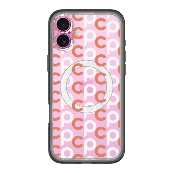 スリムプロテクションプレミアムケース with MagSafe［ オリジナル - CASEPLAYイニシャル総柄 - オレンジ ］