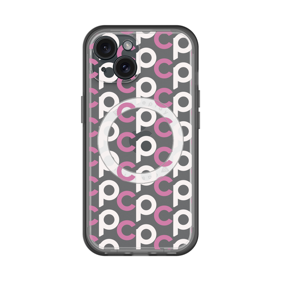 スリムプロテクションプレミアムケース with MagSafe［ オリジナル - CASEPLAYイニシャル総柄 - ピンク ］