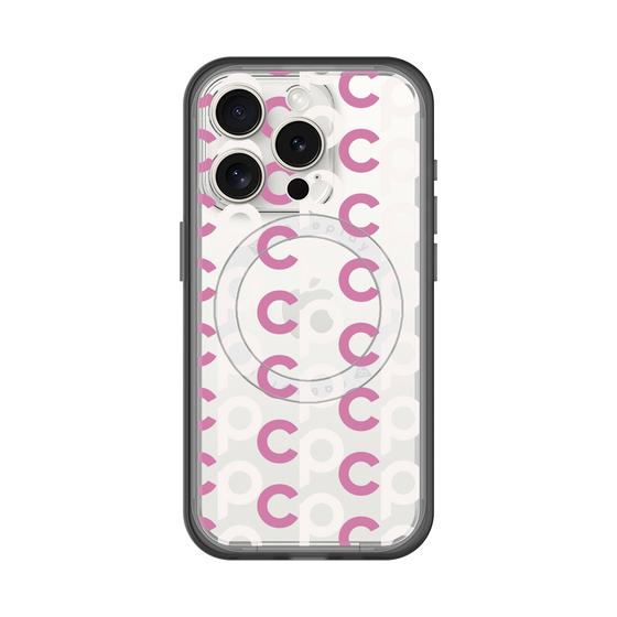 スリムプロテクションプレミアムケース with MagSafe［ オリジナル - CASEPLAYイニシャル総柄 - ピンク ］
