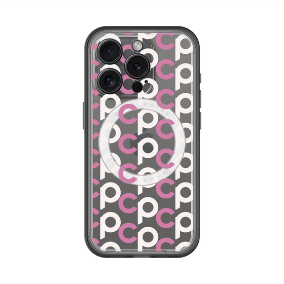 スリムプロテクションプレミアムケース with MagSafe［ オリジナル - CASEPLAYイニシャル総柄 - ピンク ］