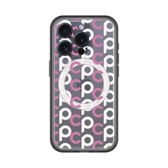 スリムプロテクションプレミアムケース with MagSafe［ オリジナル - CASEPLAYイニシャル総柄 - ピンク ］