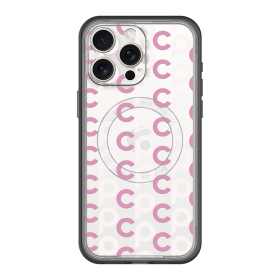 スリムプロテクションプレミアムケース with MagSafe［ オリジナル - CASEPLAYイニシャル総柄 - ピンク ］