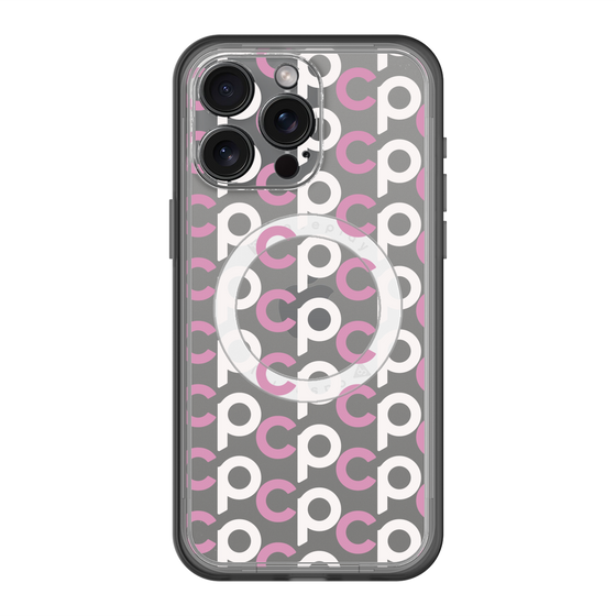 スリムプロテクションプレミアムケース with MagSafe［ オリジナル - CASEPLAYイニシャル総柄 - ピンク ］