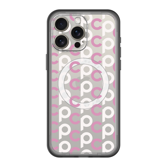 スリムプロテクションプレミアムケース with MagSafe［ オリジナル - CASEPLAYイニシャル総柄 - ピンク ］