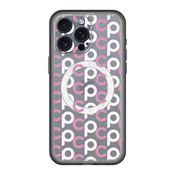 スリムプロテクションプレミアムケース with MagSafe［ オリジナル - CASEPLAYイニシャル総柄 - ピンク ］