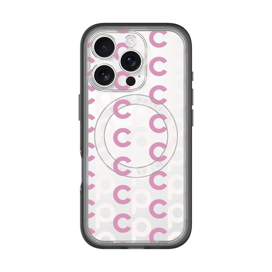 スリムプロテクションプレミアムケース with MagSafe［ オリジナル - CASEPLAYイニシャル総柄 - ピンク ］