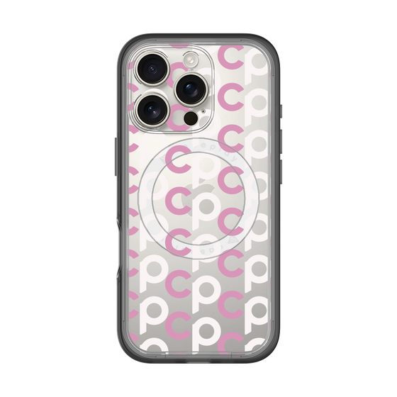 スリムプロテクションプレミアムケース with MagSafe［ オリジナル - CASEPLAYイニシャル総柄 - ピンク ］