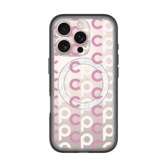 スリムプロテクションプレミアムケース with MagSafe［ オリジナル - CASEPLAYイニシャル総柄 - ピンク ］