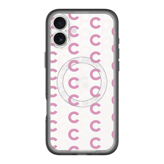 スリムプロテクションプレミアムケース with MagSafe［ オリジナル - CASEPLAYイニシャル総柄 - ピンク ］