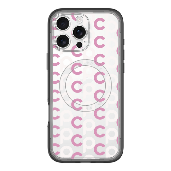 スリムプロテクションプレミアムケース with MagSafe［ オリジナル - CASEPLAYイニシャル総柄 - ピンク ］